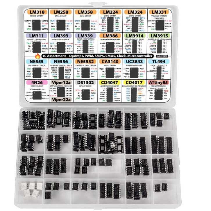 ส่วนประกอบ IC เบื้องต้น 133 ชิ้น LM318 LM258 LM358 LM224 LM324 LM331 DS1302 ฯลฯ