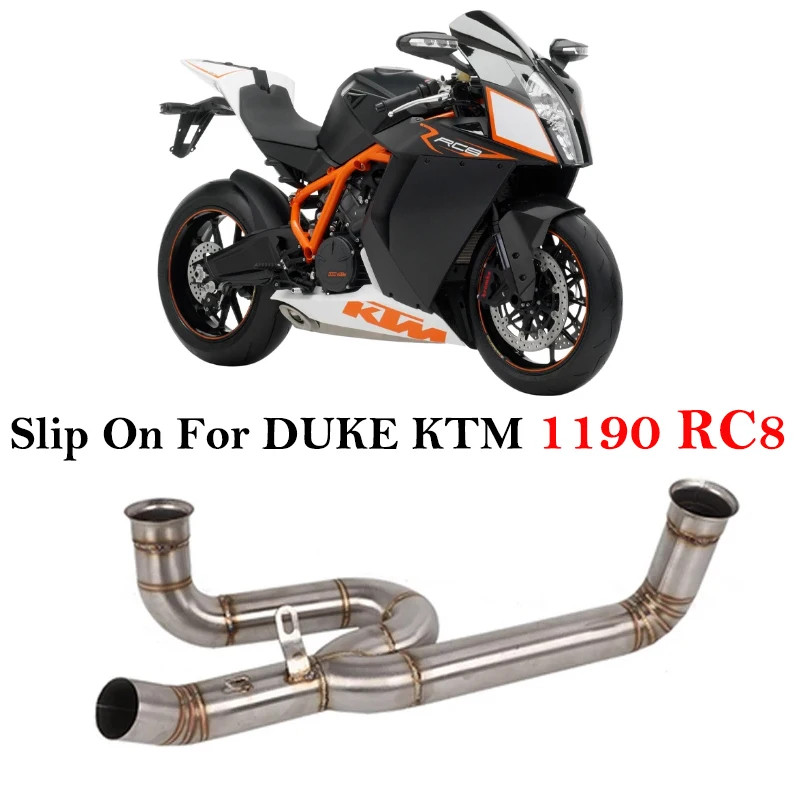 For DUKE KTM 1190 RC8 RC 8 Motorcycle Exhaust Modified Escape Moto Stainless steel Middle Link Pipe