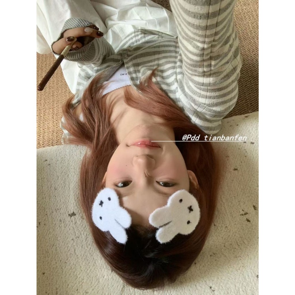 ตุ๊กตาสไตล์เกาหลี Miffy กระต่ายน่ารัก กับสติกเกอร์หน้าม้าสาวหวาน
