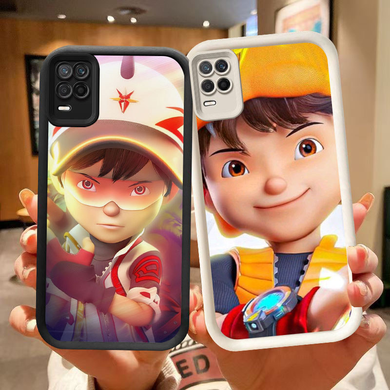 DJ-11 Bobiboy ปลอกกันกระแทกสําหรับซิลิโคนสีดําและสีขาว OPPO Realme Narzo Q3 30 8 8S V13 A54 Pro 5G