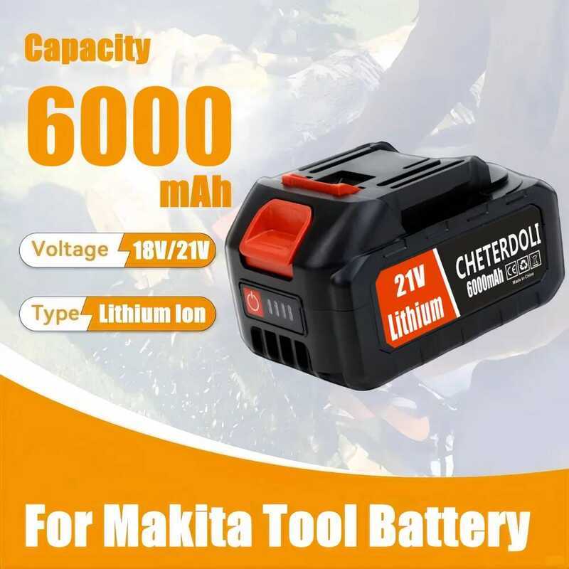 Makita สำหรับแบตเตอรี่ลิเธียม 21V 18V 18650 ขนาด 3000-9000mAh ที่เข้ากันได้กับ BL1850B BL1840B BL144