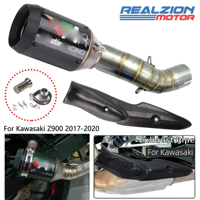 REALZION Z900 Exhaust Pipe Motorcycle Exhaust Muffler Escape Link Pipe Tailpipe Middle Pipe Exhaust