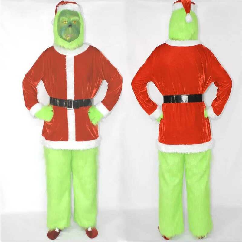 C Christmas Green Fur Monster Grinch Cosplay Costume Halloween Roleplay Costumes Christmas Costume