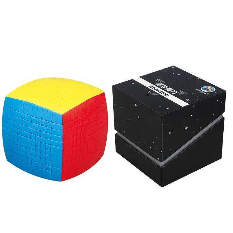▥ Shengshou ลูกบาศก์มายากล10x10 11X11, ของเล่นแก้เครียดไม่มีสติกเกอร์ปริศนา11x11 10X10