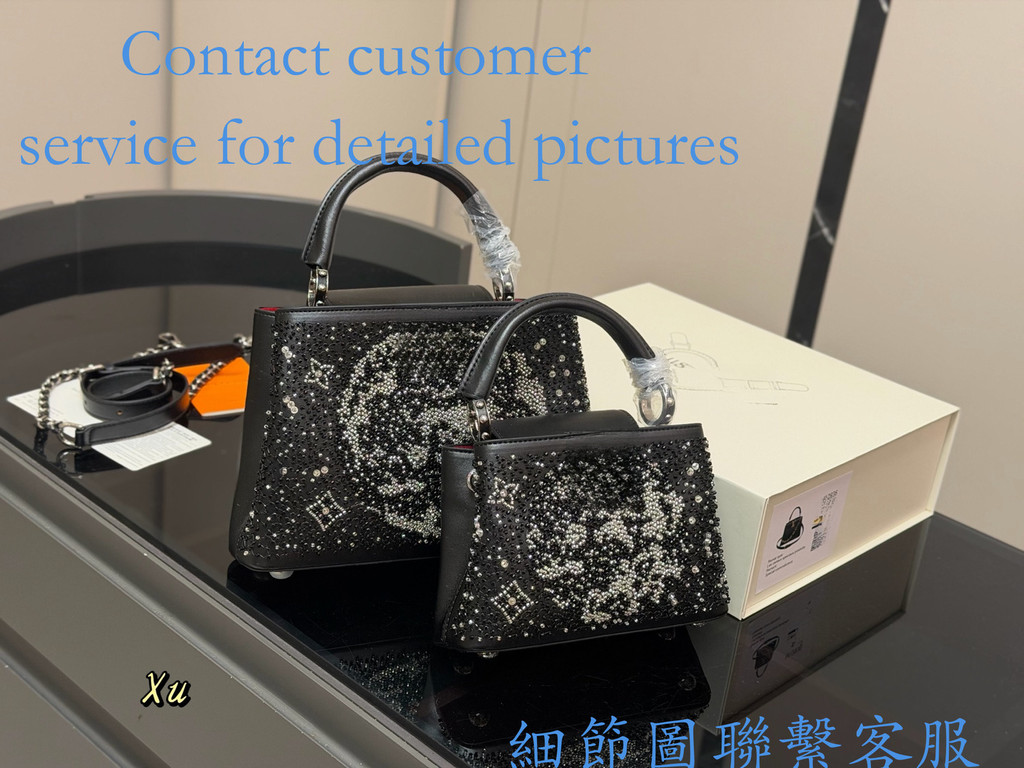 YuYu กระเป๋าถือหรูหราและสะพายข้าง Cowhide Tote พร้อมกล่องพับ