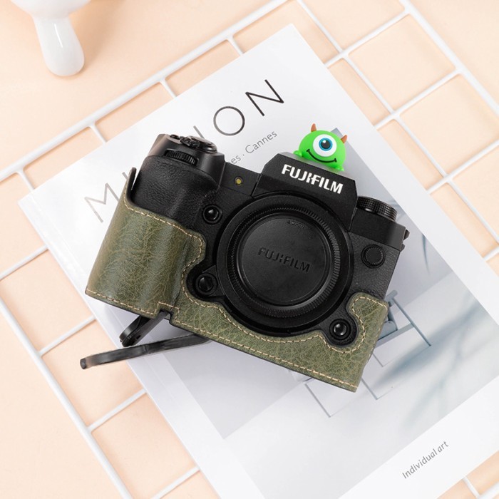 Fuji XH2 เคสกล้อง เคสหนัง XH2S XH2 ฐานเคสกล้องกระเป๋าป้องกันครึ่งเคสจับเคสป้องกัน
