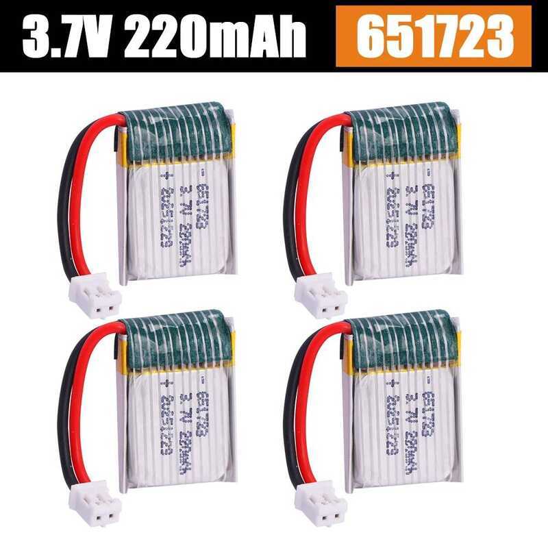 220mah 651723 S8 M67 U839 อะไหล่เฮลิคอปเตอร์ควอดคอปเตอร์ RC แบตเตอรี่ LiPo 3.7V สำหรับของเล่น H20 แบ