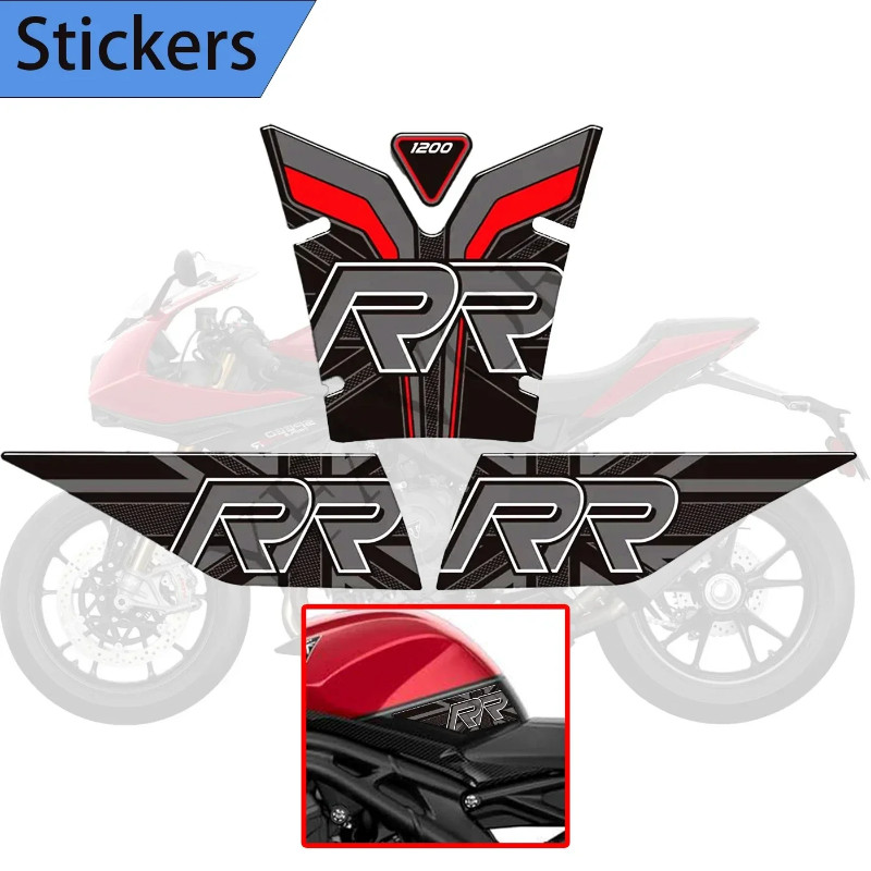 2019-2023 Motorcycle Decals Gas Fuel Oil Kit Knee Tank Pad Grips For Triumph Speed Triple 1200RR 12