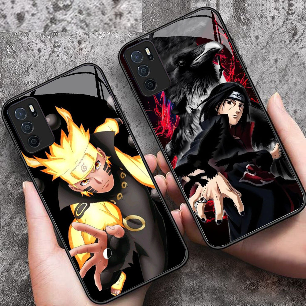 YS-77 Naruto Itachi HD Glass Casing สําหรับ OPPO A16 A16S A54S A95 A74 F19 F19S Reno 6 Lite