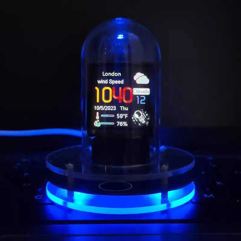 2024 สินค้าใหม่ RGB Radiant Tube Clock Weather Smart WIFI Bitcoin เดสก์ท็อปตกแต่ง