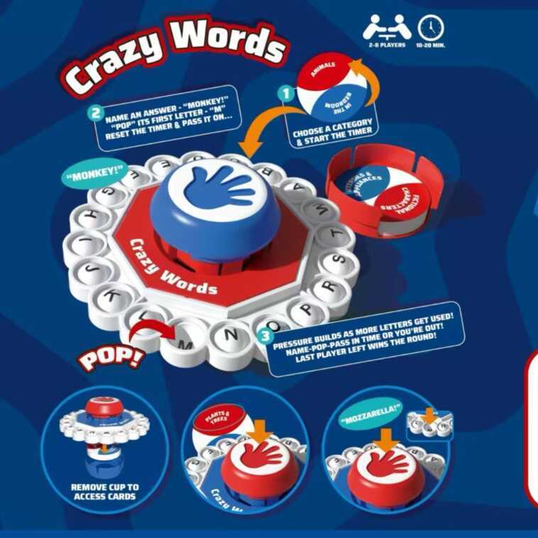 Tapur t Crazy Letter Game Fast Rhythm Family Board Game ของเล่นเพื่อการศึกษา