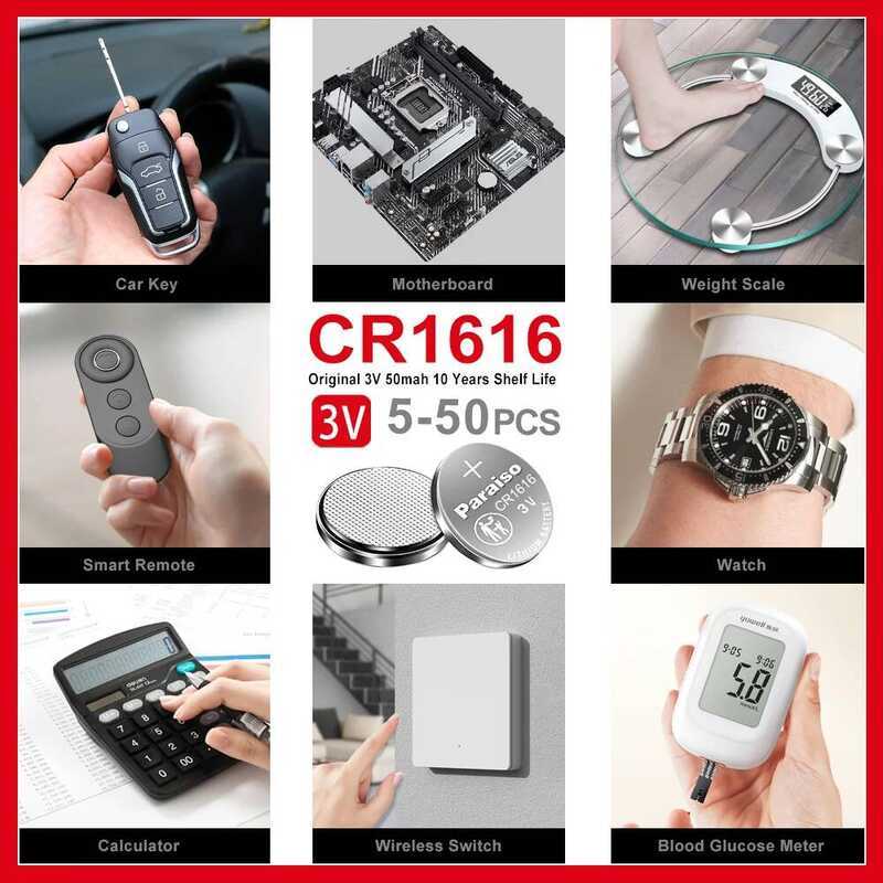 CR1616 แบตเตอรี่ลิเธียม 3V จำนวน 5-50 ชิ้น cr1616 DL1616 BR1616 5021LC LM1616 สำหรับนาฬิกาและรีโมทคอ