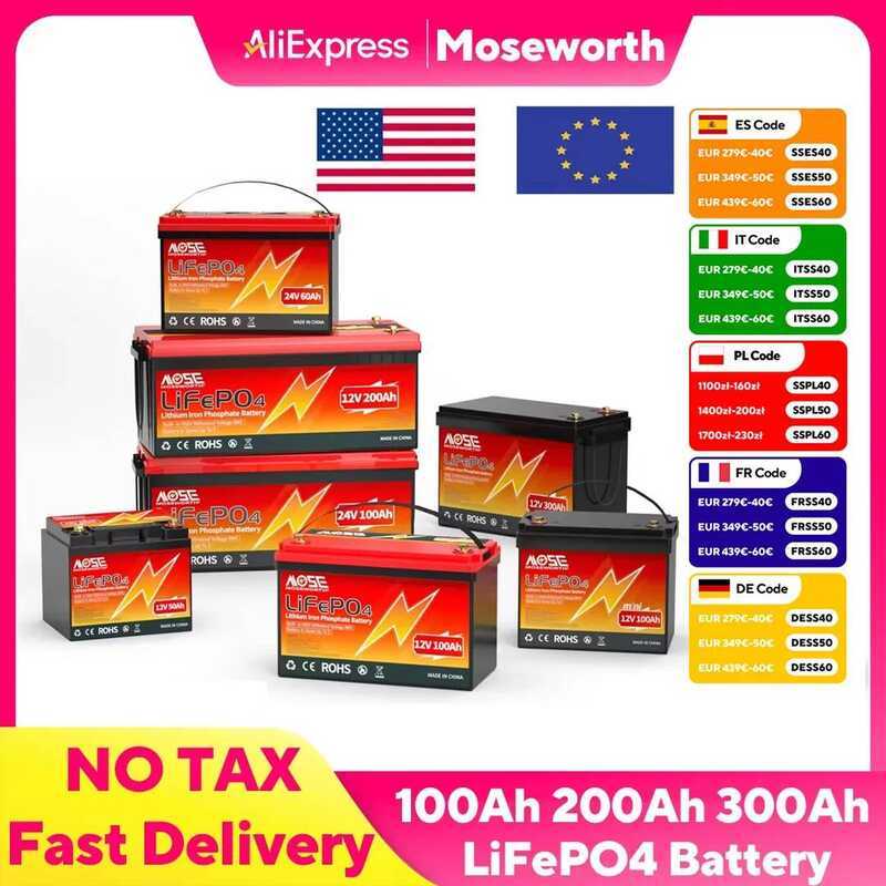 LiFePo4 แบตเตอรี่ ใหม่ 12V 6Ah 10Ah 12Ah 20Ah 25Ah 50Ah 100Ah ชุดแบตเตอรี่ 24V 36V 200Ah 300Ah แบตเต