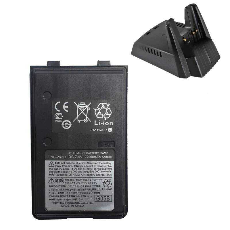 ▥ Fnb-V67li 7.4V 2200Mah Walkie Talkie แบตเตอรี่ + เครื่องชาร์จสําหรับ YAESU Ft60 Ft60r Vx110 V