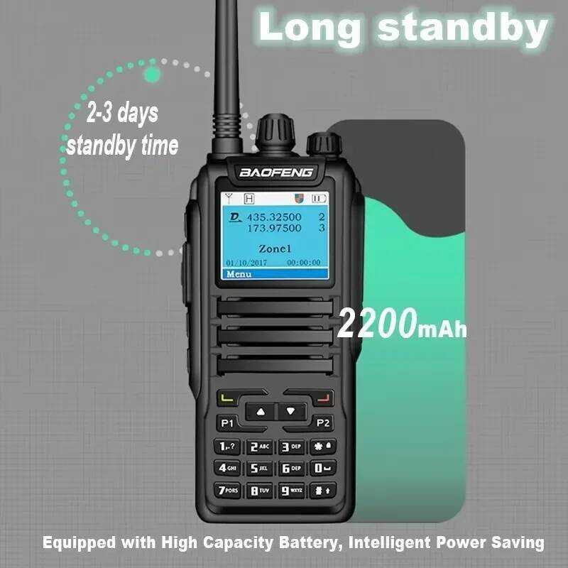 ▥ 1/2Pcs Dm1701 DMR Digital Long Range Walkie Talkie 3000Ch VHF UHF เปิด Gd77 Dual Time Slot ชั