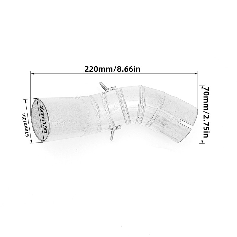 REALZION Motorcycle Full Exhaust System Middle Pipe Link Connect For Kawasaki Z900 Z 900 2017 2018