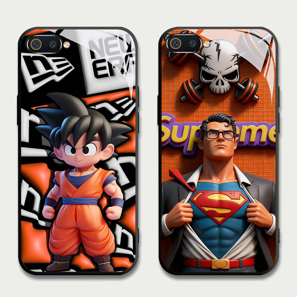 TS-50 Superman Hero HD Glass Casing สําหรับ Realme C1 C2 C2s OPPO A3S A5 A12E