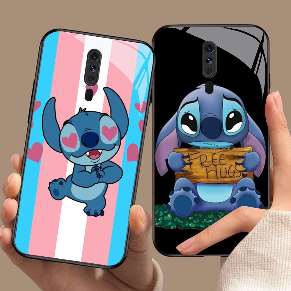 YS-49 น่ารัก Stitch HD แก้วปลอกสําหรับ OPPO A5 A9 F11 A9X Reno 2F 2Z Pro