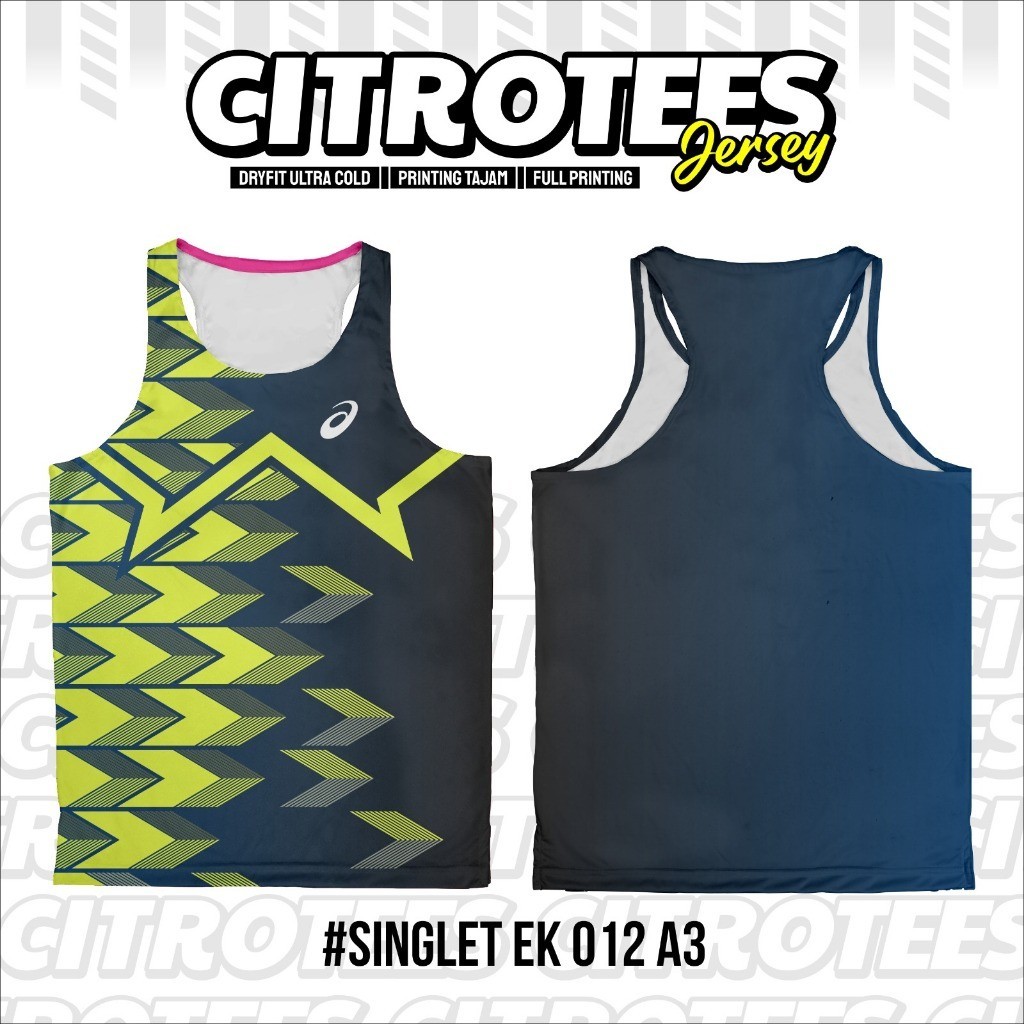 SINGLET JERSEY LARI EK 012 A3 | ฟรีที่กําหนดเอง | การพิมพ์เต็มรูปแบบ