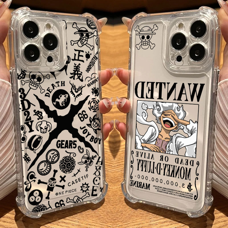 One Piece Anime Justiceโปร่งใสสําหรับIphone 17 Pro 16E 11 12 13 14 15 16 Pro Max 17 Air 11 Plusปลอกใ