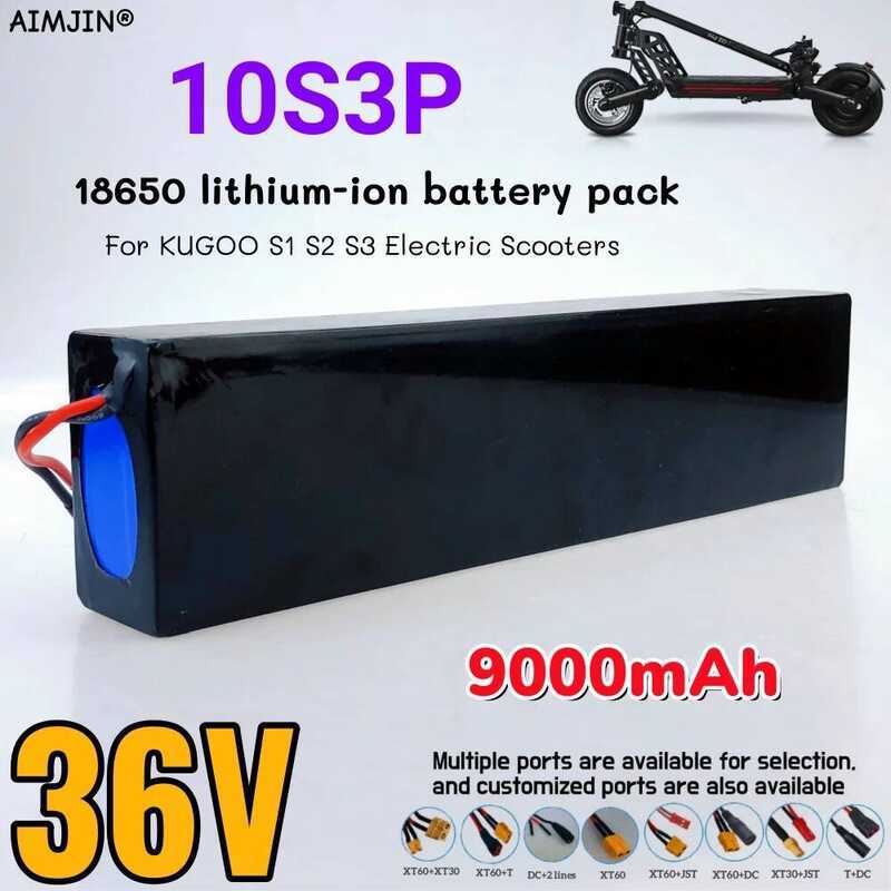 36V แบตเตอรี่ลิเธียม 10S3P 9000MAH 18650 250W-500W 42V 9.0ah เหมาะสำหรับสกู๊ตเตอร์ไฟฟ้า KUGOO S1, S2