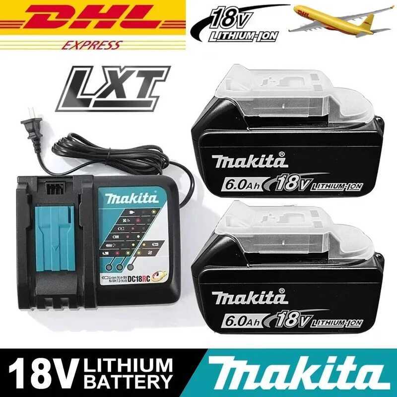 18V แบตเตอรี่ลิเธียมแท้ 6Ah/5Ah/3Ah สำหรับ Makita BL1840 BL1830B BL1850B BL1850 BL1860 BL1815