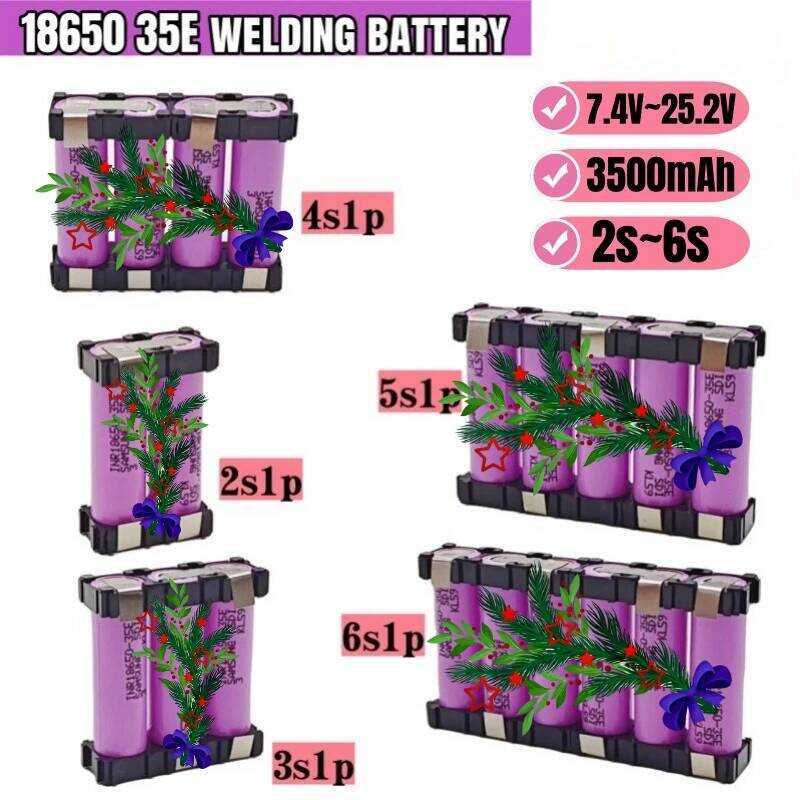 18650 ชุดแบตเตอรี่ลิเธียม 18650-35E แบบกำหนดเอง 7.4 ~ 25.2 V 3500MAH 2S1P 3S1P 4S1P 5S1P 6S1P -35E