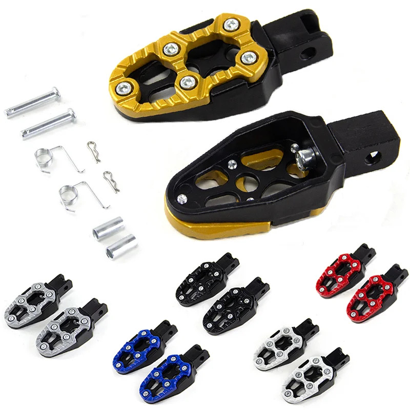 1 Pair Universal Motorcycle Aluminum Alloy Foot Pedals Angle Adjustable for Kawasaki Scooter ATV E-