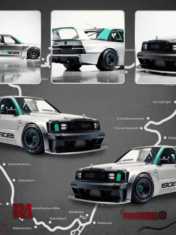 Rhino Model 164 Rhino Sports Car W201 Evo II Model Modification เหมาะสําหรับ Mercedes-Benz 190E