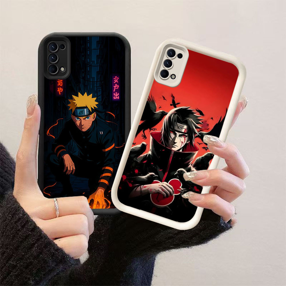 HK-38 Naruto ปลอกกันกระแทกสําหรับซิลิโคนสีดําและสีขาว OPPO Realme Reno Find Narzo N63 A5i X3 6 4 5 C