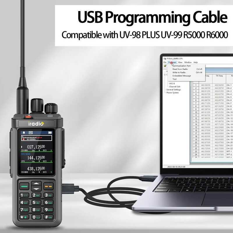 ▥ Original สายการเขียนโปรแกรม USB อินเทอร์เฟซ Type-C สําหรับ Iradio Uv-98 PLUS Uv-99 R5000 R600