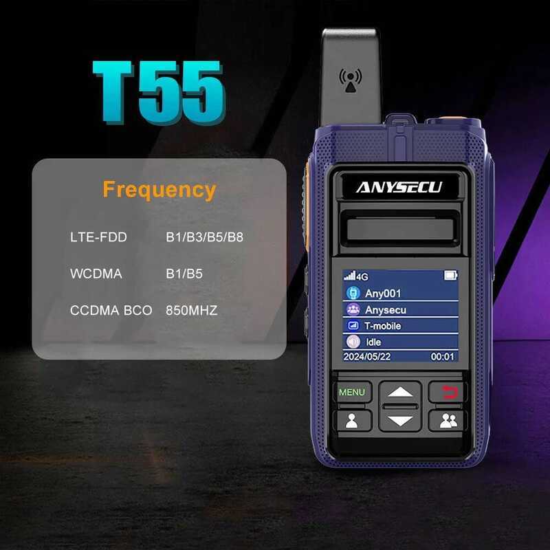 ▥ T-55 4Gวิทยุเครือข่ายandroid 5.1 Lte/Wcdma POC Walkie Talkie T55 ใช้งานร่วมกับzelloหร