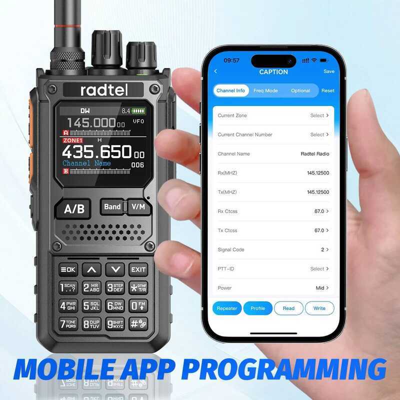 ▥ Radtel Rt-920 10W Walkie Talkie ยาว SW MW LW AM SSB CB รับไร้สายบลูทูธโทรศัพท์การเขียนโปรแกรม