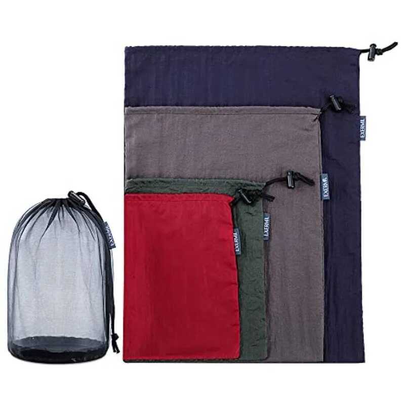 C Nylon Stuff Sack Set 5Piece 1.4L 2.7L 3L 7.5L 15L ; Drawstring Storage Sack; Mesh S; Ditty S Smal