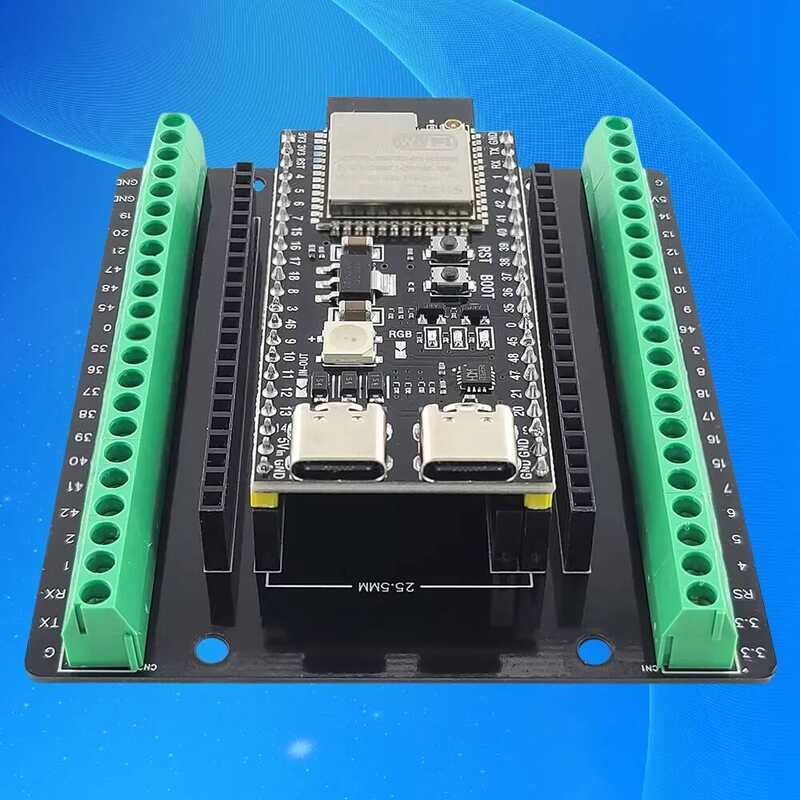 ESP32 บอร์ดพัฒนา S3 พร้อมชุดอะแดปเตอร์ขยาย โมดูล Wifi BT 2.4G MCU ESP32-S3WROOM1 N16R8 44Pin Type-C