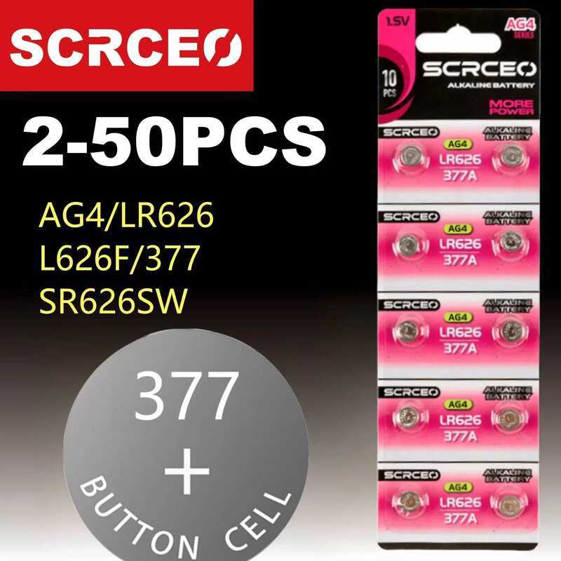 AG4 แบตเตอรี่นาฬิกาอัลคาไลน์ LR626 1.55V ใหม่ 377 SR626 177 626A 377A CX66W สำหรับของเล่น เครื่องคิด
