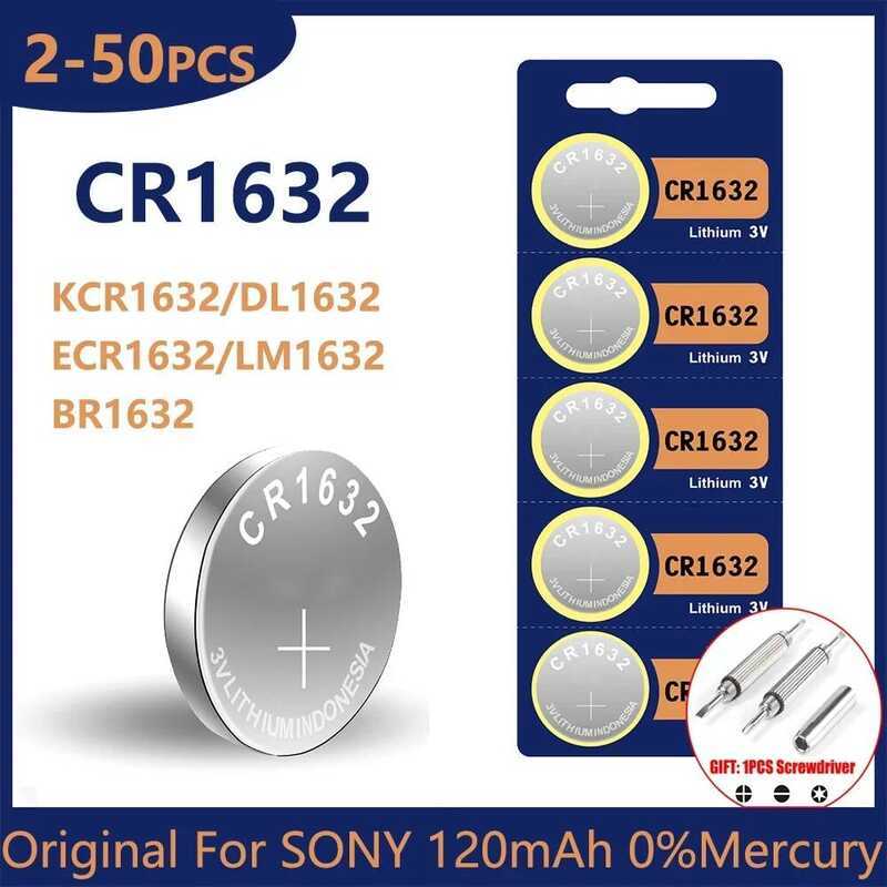 Sony ของแท้สำหรับ 2-50 ชิ้น CR1632 แบตเตอรี่ลิเธียม 3v DL1632 BR1632 ECR1632 L1632 กุญแจรถ รีโมทคอนโ