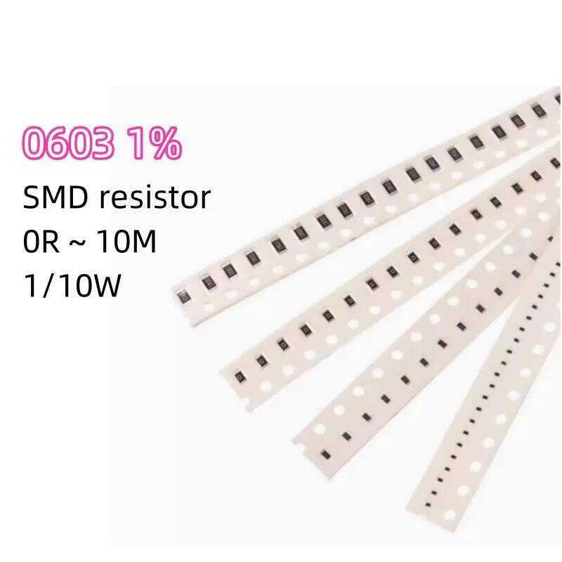 ตัวต้านทาน 100ชิ้น SMD 1% 0603 0R ~ 10M 1/10W 0.1 0.22 10 100 150 220 330 โอห์ม 1K 2.2K 10K 100K 0.1