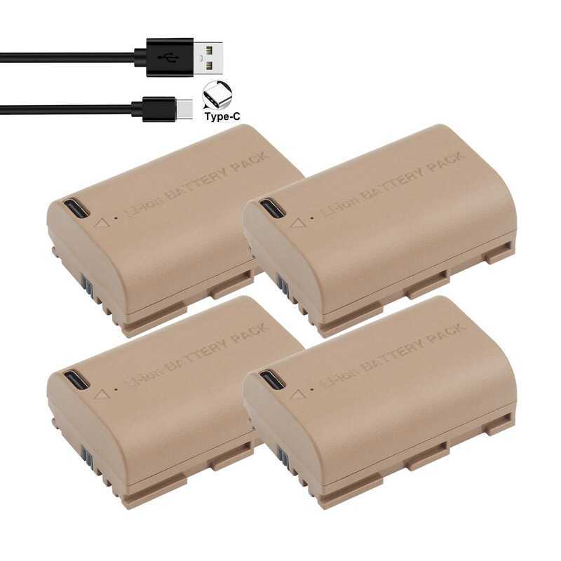 LP-E6NH แบตเตอรี่ E6NH LP E6 LP-E6 ขนาด 3200mAh พร้อมช่องต่อ Type-C สำหรับ Canon R7, R5, R6, R, 5D I