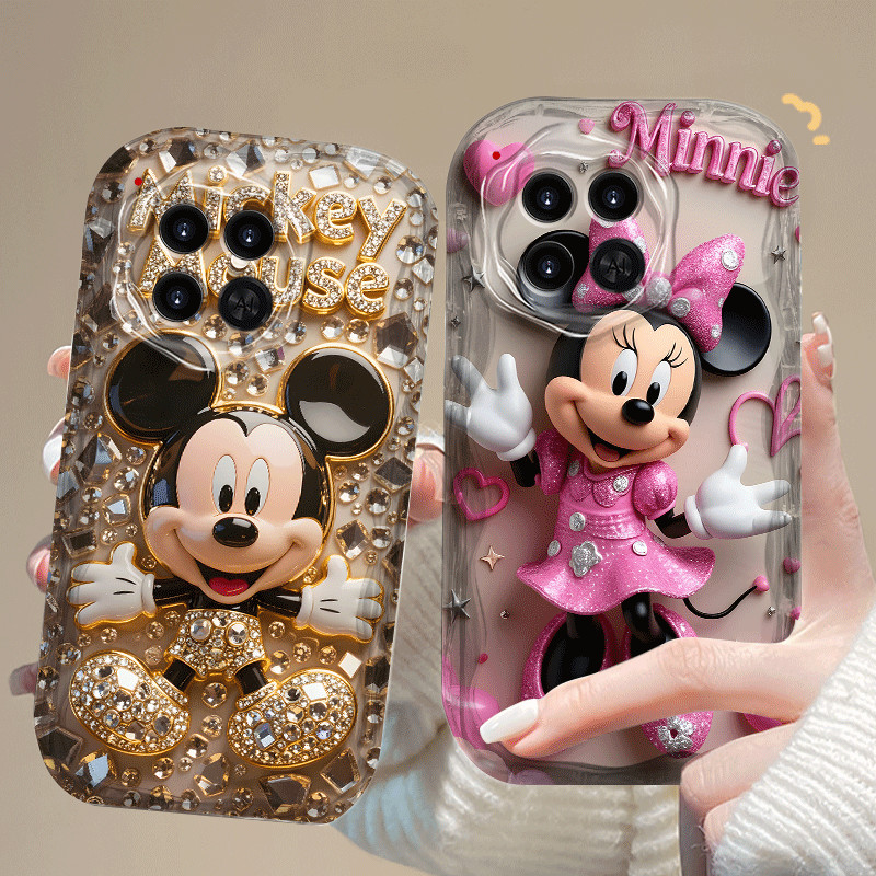 ปลอกสําหรับ TECNO Camon 30 40 Prime Pro 5G 4G CL679 หรูหราแฟชั่นน่ารัก Mickey Minnie การ์ตูน 2D ซิลิ