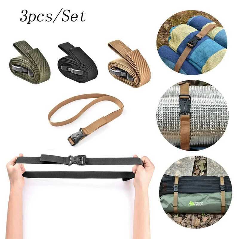 C 3Pcs/Set 1.35M Travel Tied Nylon Cargo Tie Down Luggage Durable Lash Belt Strap With Cam Buckle T