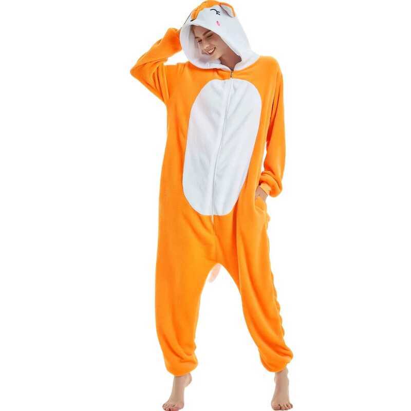 C Women Men Kigurumi Cute Fox Cartoon Oneie Anime Pajama Winter Outfit Fetival Party Suit Gift For