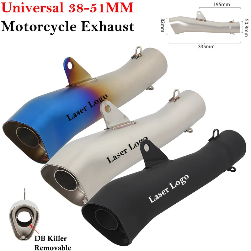 Universal 38-51mm Motorcycle Exhaust Escape Systems Modified Muffler With DB Killer For CBR500 R3 R