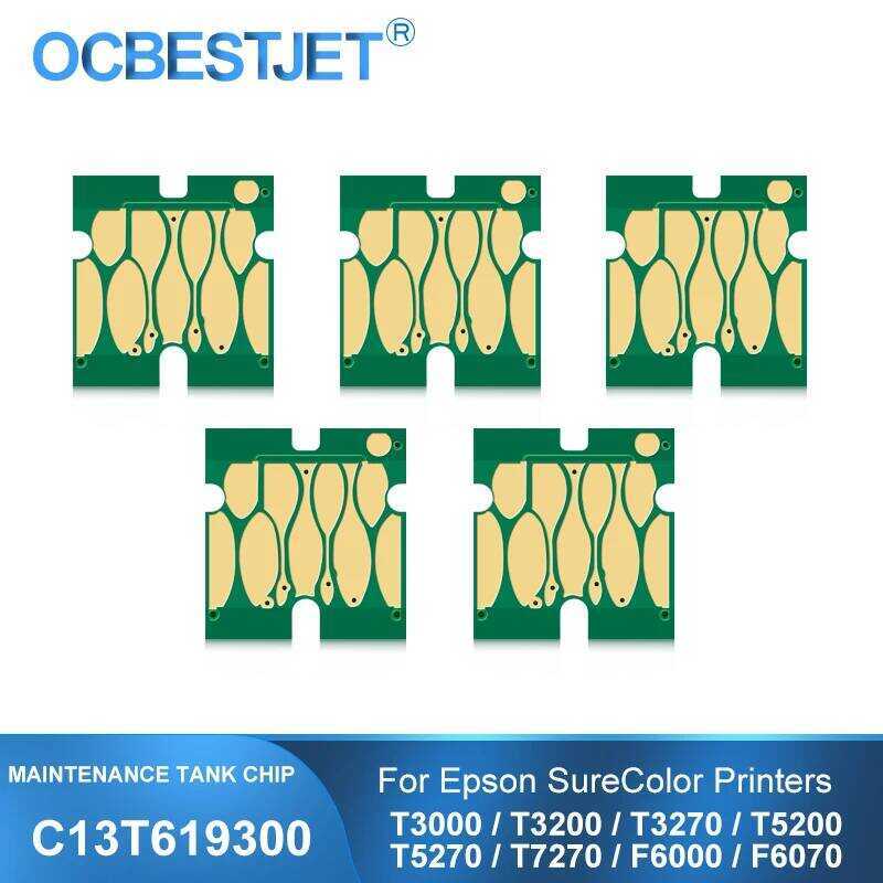T6193 ชิปบำรุงรักษา สำหรับ Epson T3000 T3200 T5200 T7200 T3270 T5270 T7270 F6000 F6070 P10000 ชิปถัง