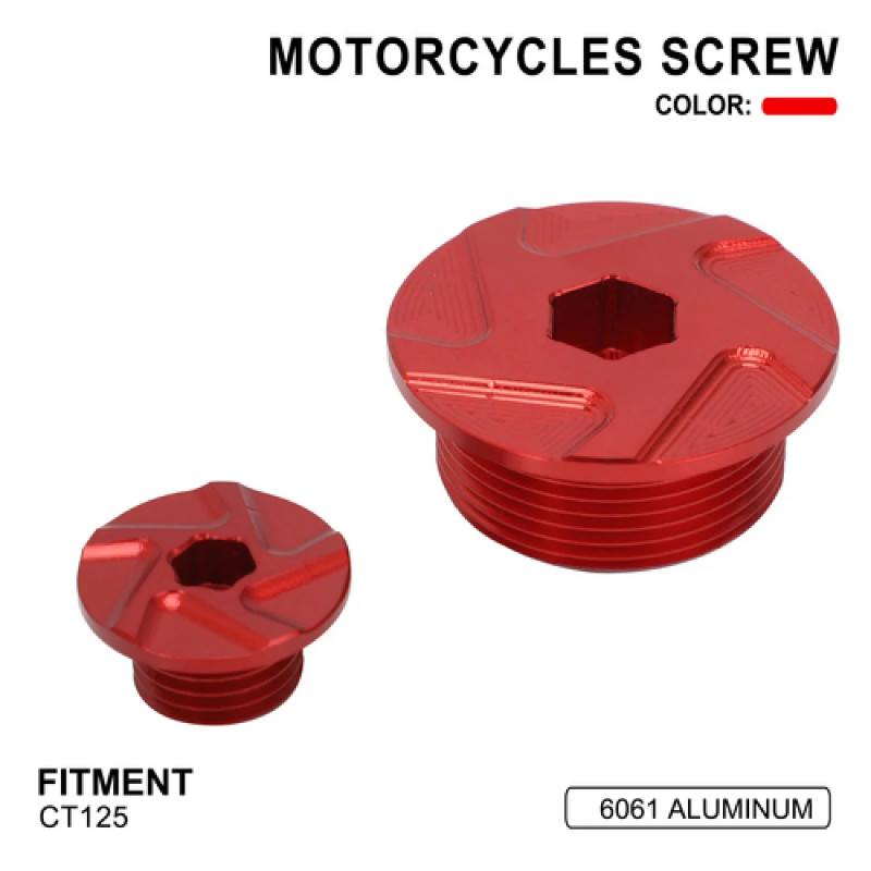 Fit For HONDA CT125 Honda CT 125 Motorcycle CNC Engine Red 6061-T6 Aluminum Plugs Motorcycle Access