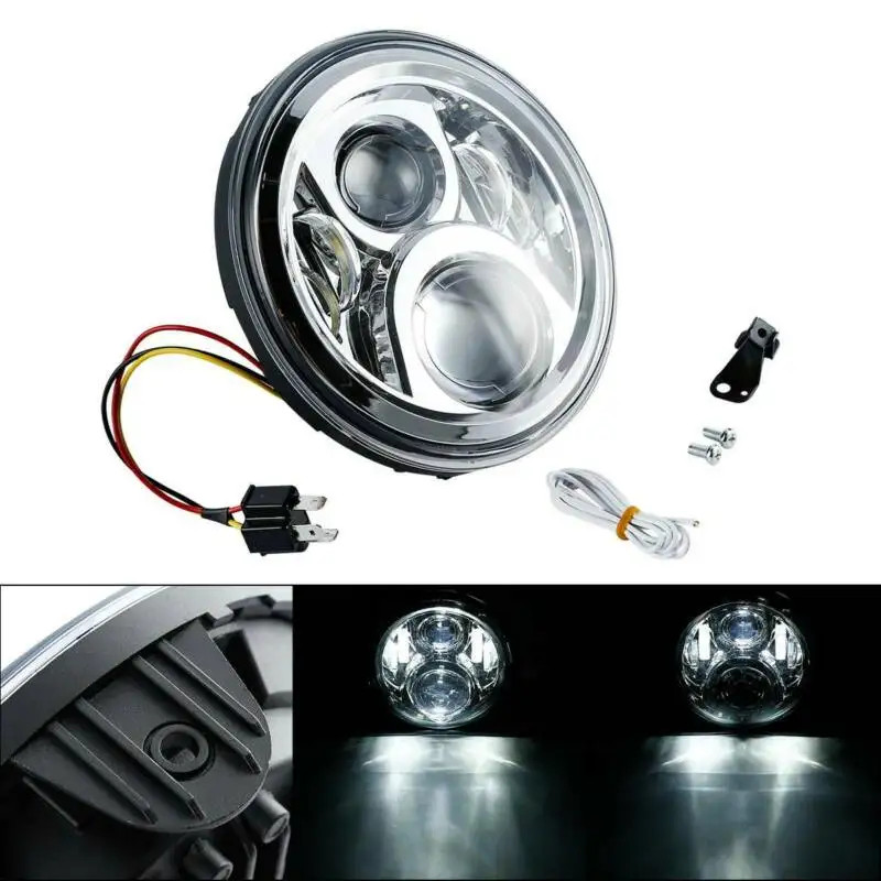 Motorcycle DOT Emark  7" LED Headlight HeadLamp For Honda CB400 CB500 CB1300 Hornet 250 600 900 VTR