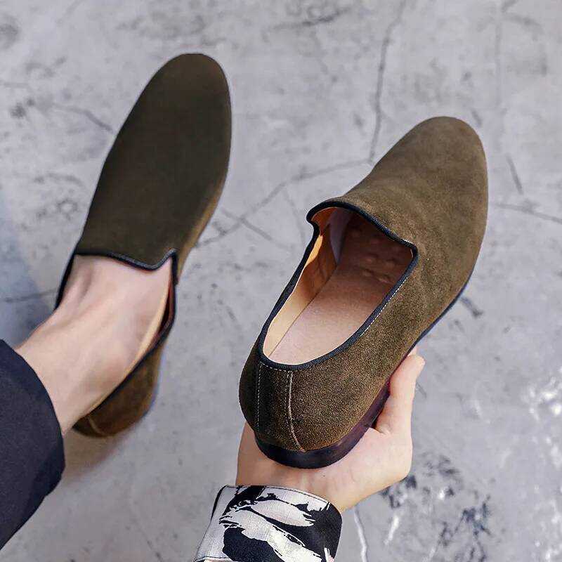 C Men' Caual Shoe Suede Genuine Leather Men Slip-On Party Wedding Loafer Moccain Men Light Comforta