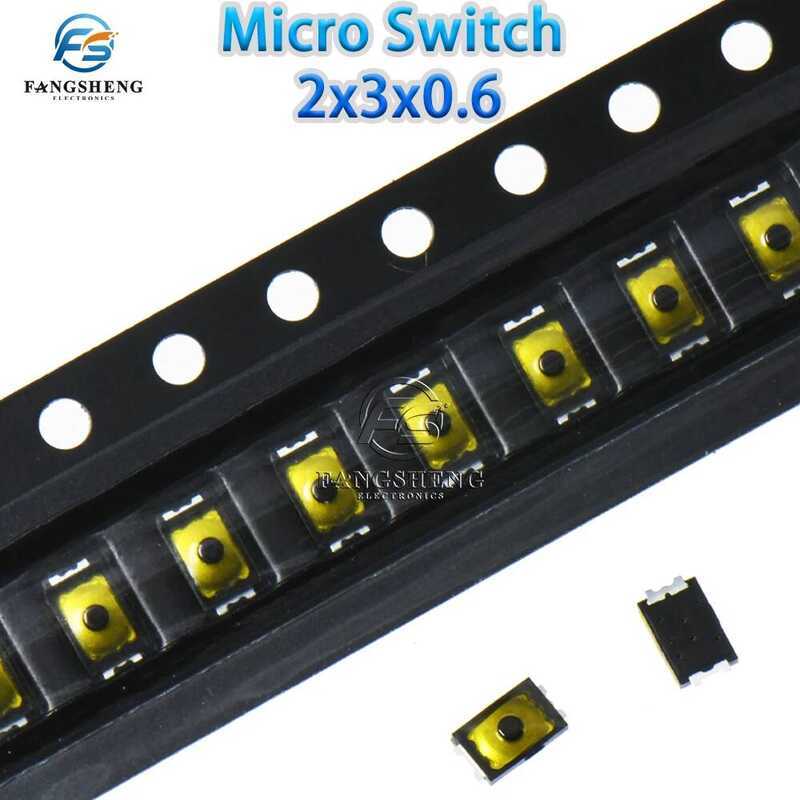 ชิ้น 20/50/100 2x3x0.6 U ปุ่มกดสัมผัส Tact 4 พิน ไมโคร SMD มินิ สวิตช์สัมผัสบาง