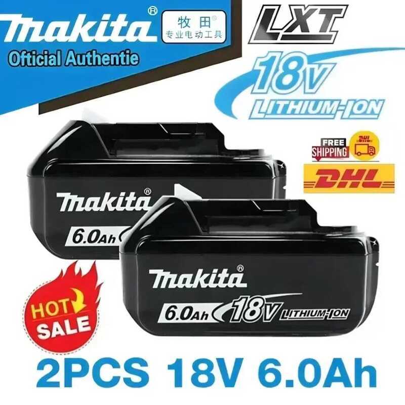 แบตเตอรี่ลิเธียมแท้ จัดส่งรวดเร็ว 6Ah 18V BL1860 BL1850B BL1850 BL1840 BL1830B สำหรับ Makita