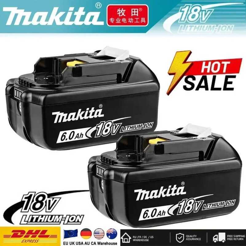 6Ah แบตเตอรี่ลิเธียมแท้ 18V BL1860 BL1850B BL1850 BL1840 BL1830B สำหรับ Makita